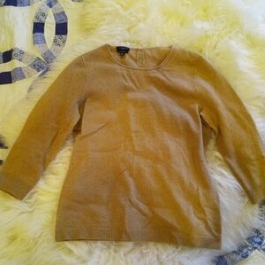 Talbot's 100% Cashmere 3/4 Sleeve Khaki Sweater